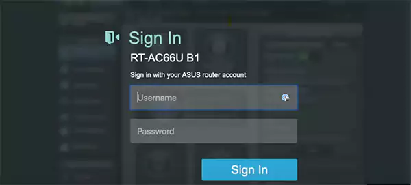 Router Sign In Interface